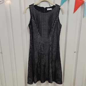 Calvin Klein Black and White Sleeveless Mini Dress